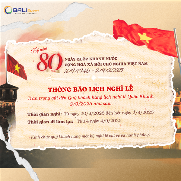 THÔNG BÁO NGHỈ LỄ 2/9 